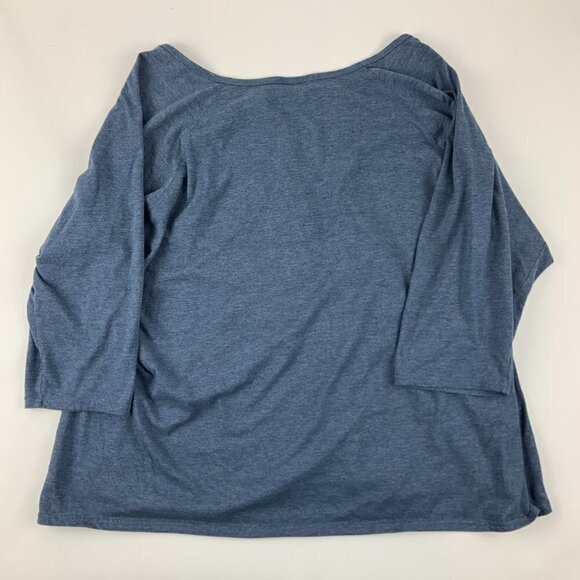 Essentials Womens Blouse Quarter Sleeve Blue 26 28 Wide - Picture 6 of 6